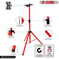 5 Core Speaker Stand Tripod Floor Tall Adjustable Up to 72 Inch DJ Studio Monitor Stands Pole Mount - SS ECO 1PK WOB - 7DAY'S