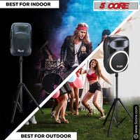 5 Core Speaker Stand Tripod Floor Tall Adjustable Up to 72 Inch DJ Studio Monitor Stands Pole Mount - SS ECO 1PK WOB - 7DAY'S