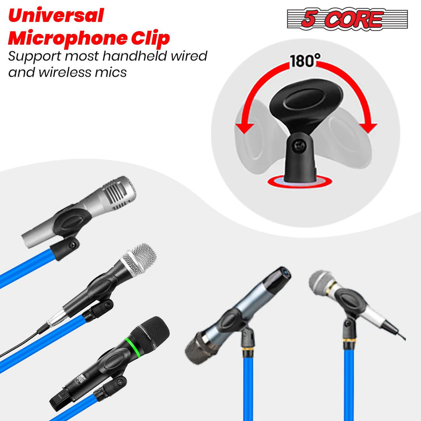 5 Core Tripod Mic Stand Floor 2Pcs Adjustable 18 to 72 Inches Sturdy Boom Arm Holder Microphone Stands Pedestal Para Microfono for Singing - 7DAY'S
