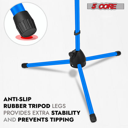 5 Core Tripod Mic Stand Floor 2Pcs Adjustable 18 to 72 Inches Sturdy Boom Arm Holder Microphone Stands Pedestal Para Microfono for Singing - 7DAY'S