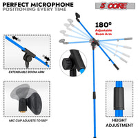 5 Core Tripod Mic Stand Floor 2Pcs Adjustable 18 to 72 Inches Sturdy Boom Arm Holder Microphone Stands Pedestal Para Microfono for Singing - 7DAY'S