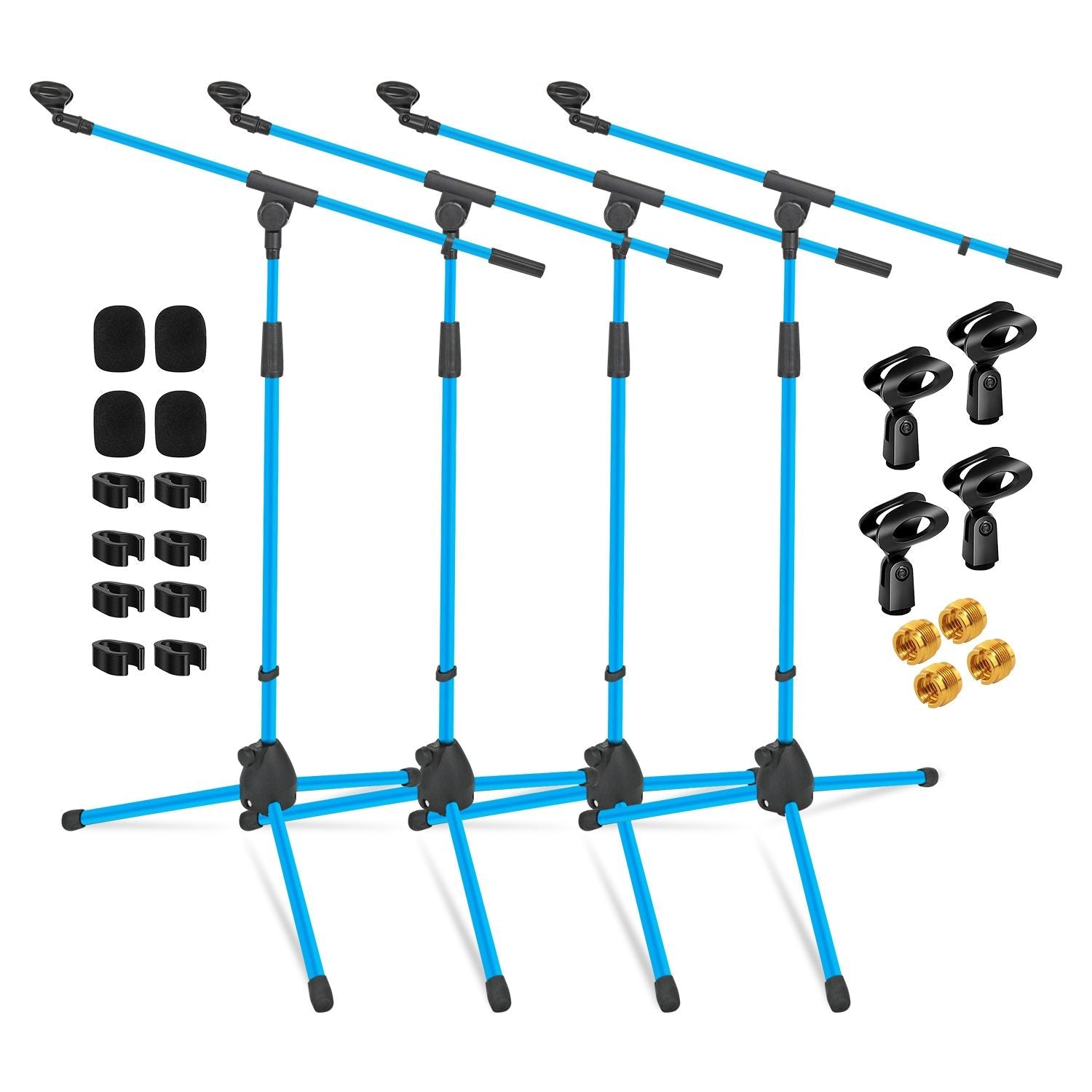 5 Core Tripod Mic Stand Floor 4Pcs Adjustable 18 to 72 Inches Sturdy Boom Arm Holder Microphone Stands Pedestal Para Microfono for Singing - 7DAY'S