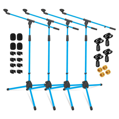 5 Core Tripod Mic Stand Floor 4Pcs Adjustable 18 to 72 Inches Sturdy Boom Arm Holder Microphone Stands Pedestal Para Microfono for Singing - 7DAY'S