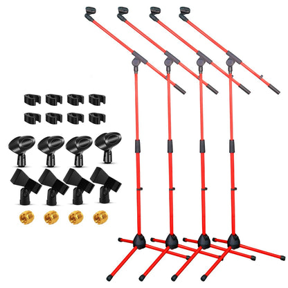 5 Core Tripod Mic Stand Floor 4Pcs Adjustable 18 to 72 Inches Sturdy Boom Arm Holder Microphone Stands Pedestal Para Microfono for Singing - 7DAY'S