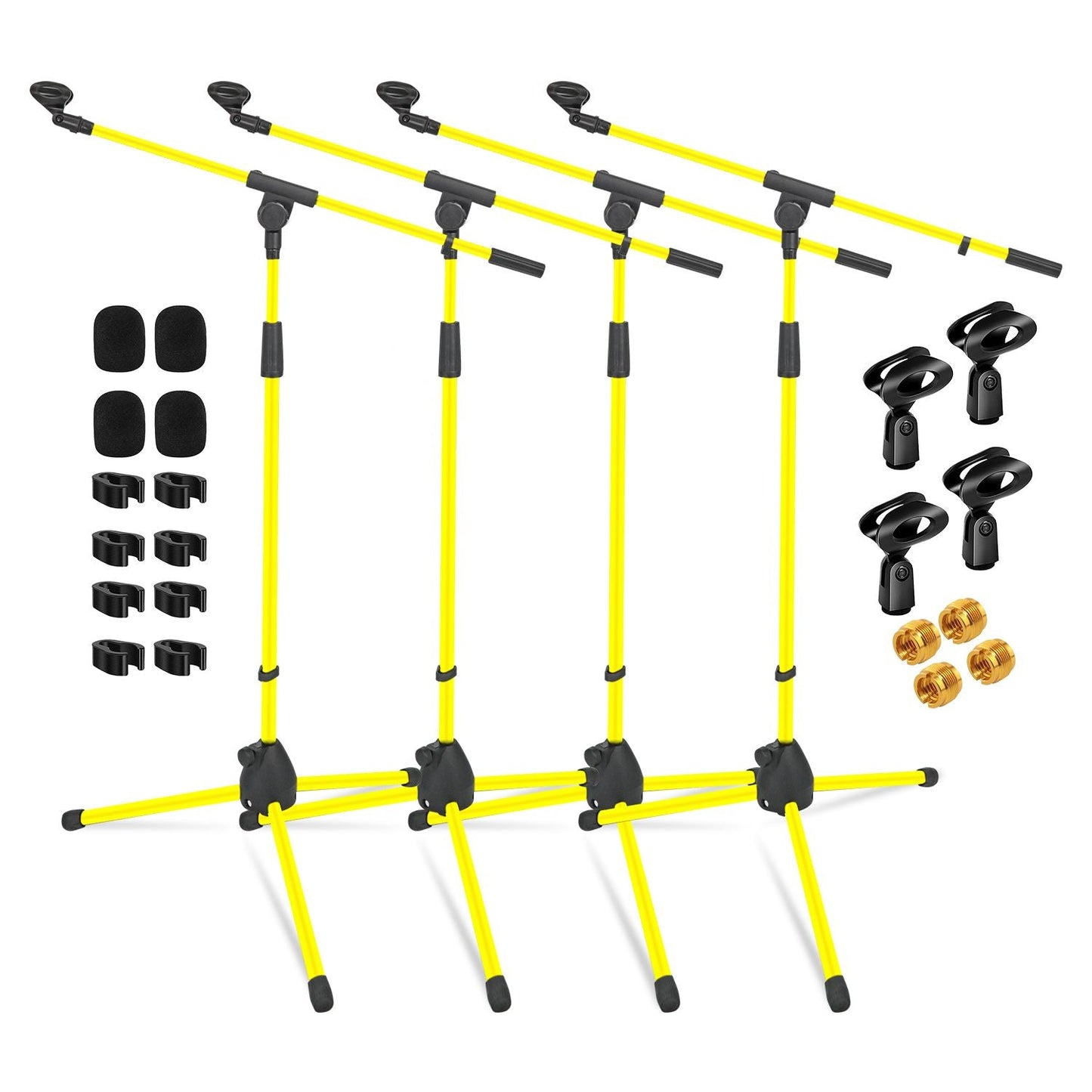 5 Core Tripod Mic Stand Floor 4Pcs Adjustable 18 to 72 Inches Sturdy Boom Arm Holder Microphone Stands Pedestal Para Microfono for Singing - 7DAY'S