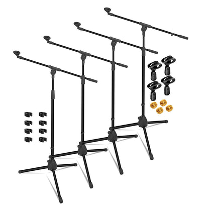 5 Core Tripod Mic Stand Floor 4Pcs Adjustable 18 to 72 Inches Sturdy Boom Arm Holder Microphone Stands Pedestal Para Microfono for Singing - 7DAY'S