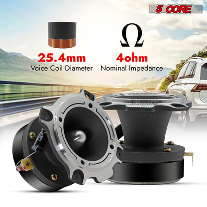 5 Core Tweeters Speakers Car Audio Pair 600W Combined Peak 4 Ohm 3.5 Inch Aluminum Super Bullet Tuiters Para Sonido Para Carro - TW BLT 180 CH PAIR - 7DAY'S