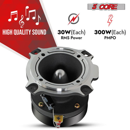 5 Core Tweeters Speakers Car Audio Pair 600W Combined Peak 4 Ohm 3.5 Inch Aluminum Super Bullet Tuiters Para Sonido Para Carro - TW BLT 180 CH PAIR - 7DAY'S