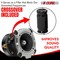 5 Core Tweeters Speakers Car Audio Pair 600W Combined Peak 4 Ohm 3.5 Inch Aluminum Super Bullet Tuiters Para Sonido Para Carro - TW BLT 180 CH PAIR - 7DAY'S