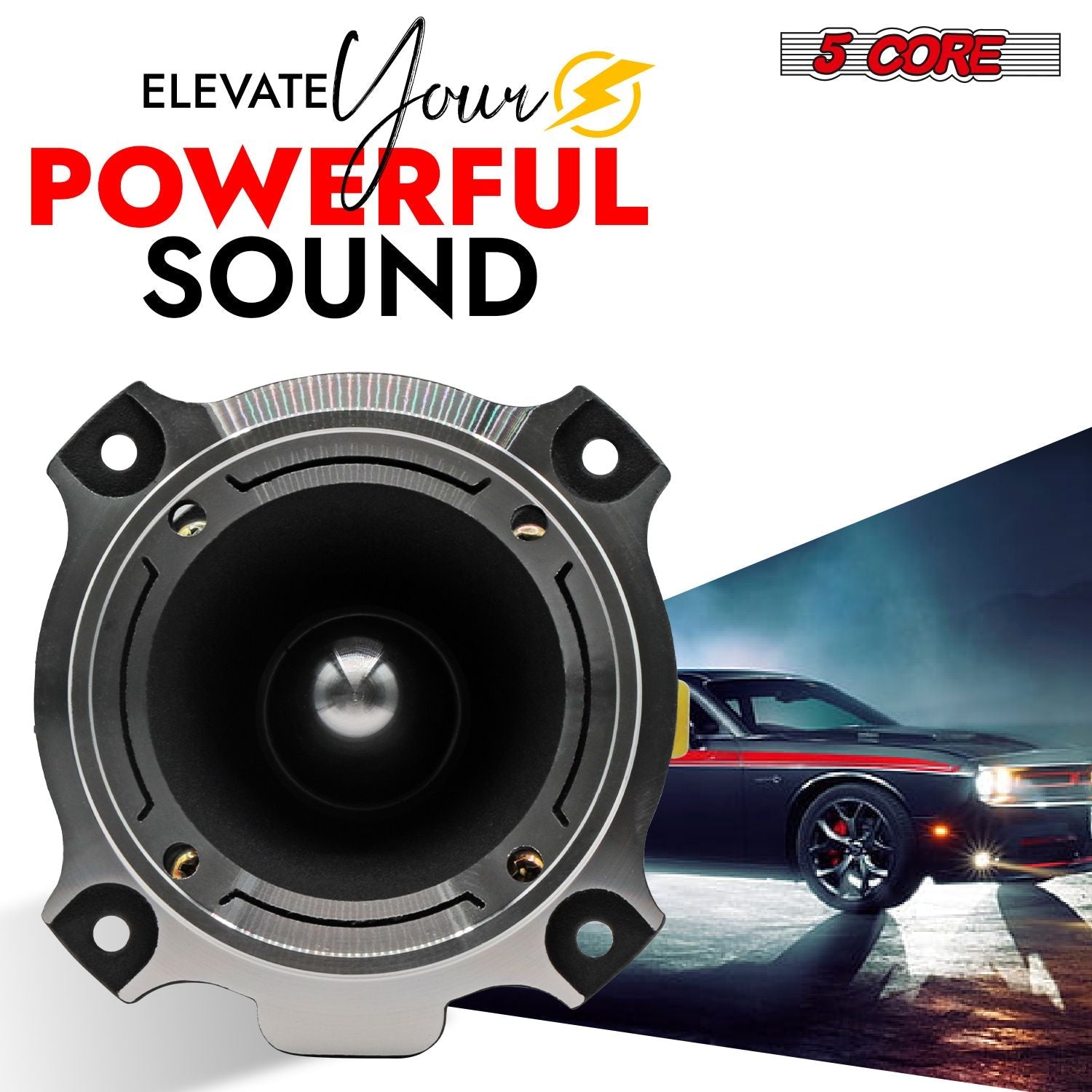 5 Core Tweeters Speakers Car Audio Pair 600W Combined Peak 4 Ohm 3.5 Inch Aluminum Super Bullet Tuiters Para Sonido Para Carro - TW BLT 180 CH PAIR - 7DAY'S