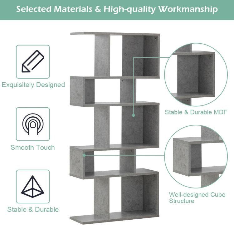 5 Cubes Ladder Shelf Corner Bookshelf Display Rack Bookcase - 7DAY'S