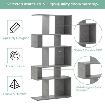 5 Cubes Ladder Shelf Corner Bookshelf Display Rack Bookcase - 7DAY'S