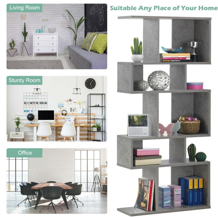 5 Cubes Ladder Shelf Corner Bookshelf Display Rack Bookcase - 7DAY'S