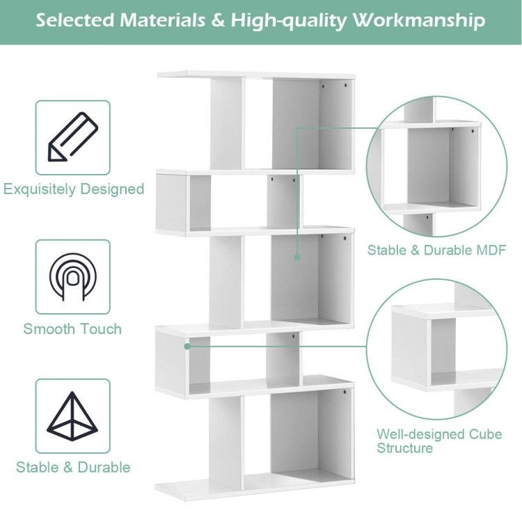 5 Cubes Ladder Shelf Corner Bookshelf Display Rack Bookcase - 7DAY'S