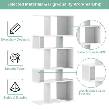 5 Cubes Ladder Shelf Corner Bookshelf Display Rack Bookcase - 7DAY'S