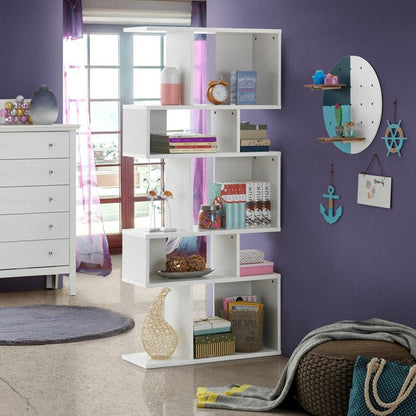 5 Cubes Ladder Shelf Corner Bookshelf Display Rack Bookcase - 7DAY'S