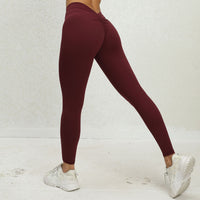 5 Pack Women's Solid Color Hip - raising High - waisted V - back Waist Seamed Yoga Fitness Tights, Women - Butt Lift High Waisted Tummy Control Yoga Pants - Workout Running Leggings - 7DAY'S