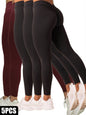 5 Pack Women's Solid Color Hip - raising High - waisted V - back Waist Seamed Yoga Fitness Tights, Women - Butt Lift High Waisted Tummy Control Yoga Pants - Workout Running Leggings - 7DAY'S