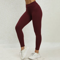 5 Pack Women's Solid Color Hip - raising High - waisted V - back Waist Seamed Yoga Fitness Tights, Women - Butt Lift High Waisted Tummy Control Yoga Pants - Workout Running Leggings - 7DAY'S