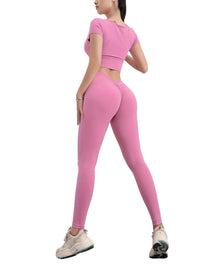 5 Pack Women's Solid Color Hip - raising High - waisted V - back Waist Seamed Yoga Fitness Tights, Women - Butt Lift High Waisted Tummy Control Yoga Pants - Workout Running Leggings - 7DAY'S