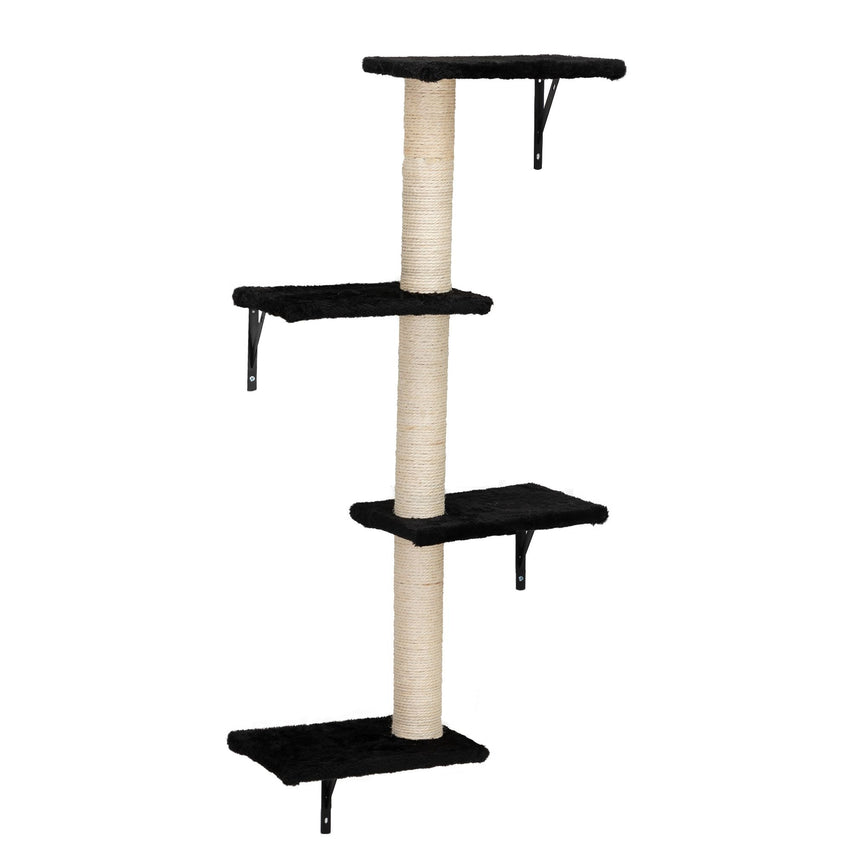 5 Pcs Wall Mounted Cat Climber Set; Floating Cat Shelves and Perches; Cat Activity Tree with Scratching Posts; Modern Cat Furniture - 7DAY'S