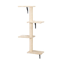 5 Pcs Wall Mounted Cat Climber Set; Floating Cat Shelves and Perches; Cat Activity Tree with Scratching Posts; Modern Cat Furniture - 7DAY'S