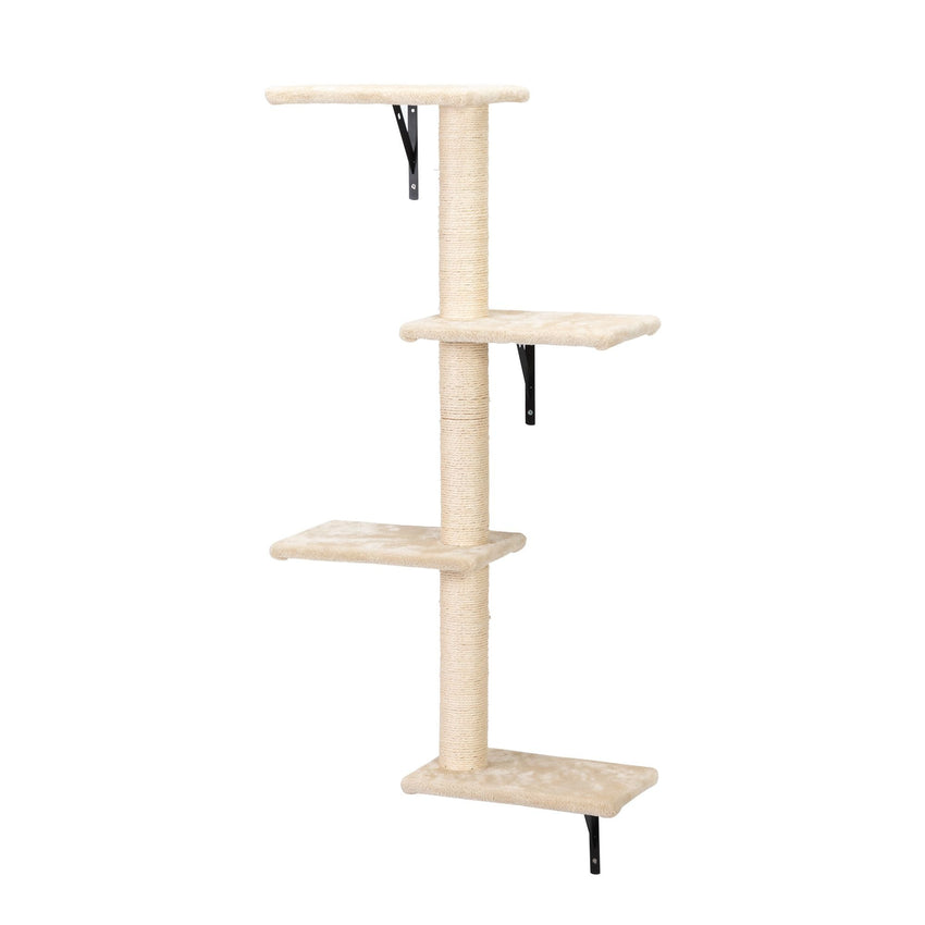 5 Pcs Wall Mounted Cat Climber Set; Floating Cat Shelves and Perches; Cat Activity Tree with Scratching Posts; Modern Cat Furniture - 7DAY'S