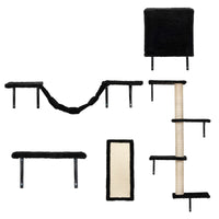 5 Pcs Wall Mounted Cat Climber Set; Floating Cat Shelves and Perches; Cat Activity Tree with Scratching Posts; Modern Cat Furniture - 7DAY'S