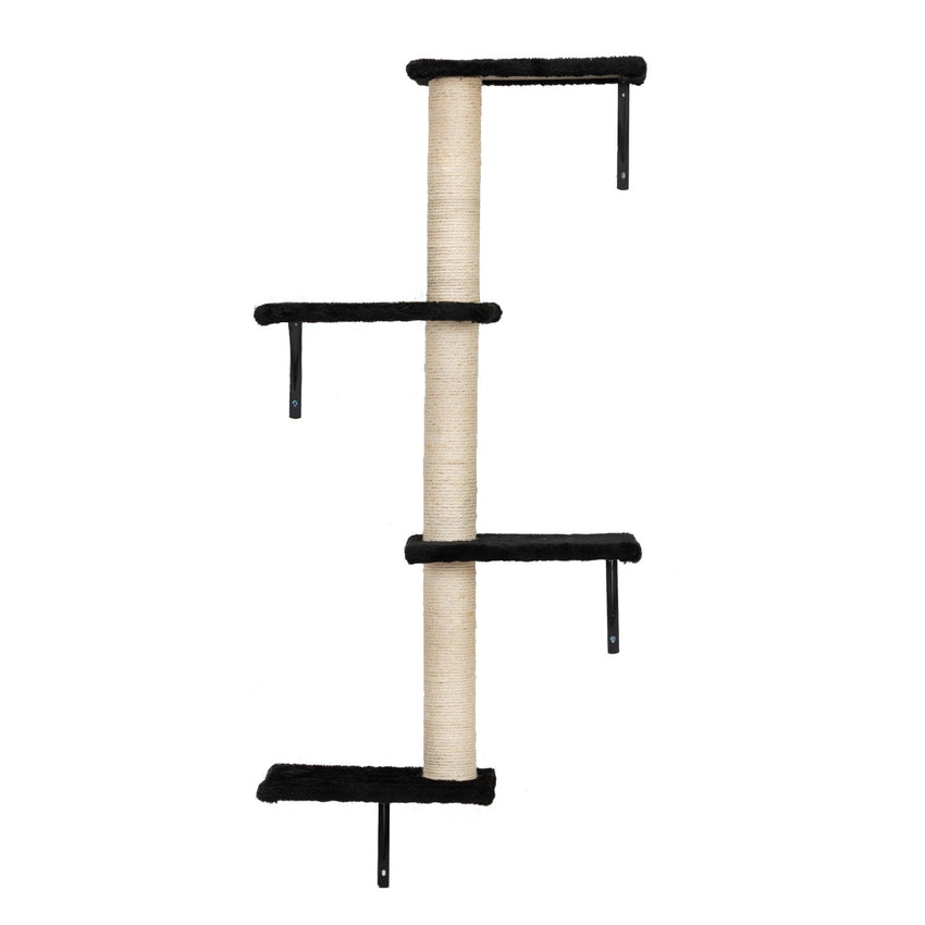 5 Pcs Wall Mounted Cat Climber Set; Floating Cat Shelves and Perches; Cat Activity Tree with Scratching Posts; Modern Cat Furniture - 7DAY'S