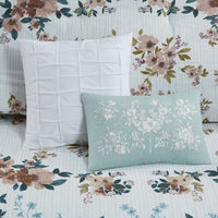 5 Piece Cotton Floral Comforter Set with Throw Pillows - 7DAY'S