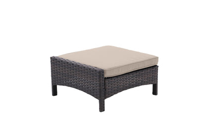 5 Piece Outdoor Patio Furniture Set,All Weather PE Rattan Conversation Chairs with Armrest and Removable Cushions,Ottomans and Storage Coffee Table for Poolside Garden Balcony Deck - 7DAY'S