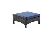 5 Piece Outdoor Patio Furniture Set,All Weather PE Rattan Conversation Chairs with Armrest and Removable Cushions,Ottomans and Storage Coffee Table for Poolside Garden Balcony Deck - 7DAY'S