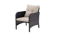 5 Piece Outdoor Patio Furniture Set,All Weather PE Rattan Conversation Chairs with Armrest and Removable Cushions,Ottomans and Storage Coffee Table for Poolside Garden Balcony Deck - 7DAY'S