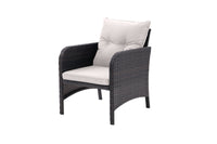 5 Piece Outdoor Patio Furniture Set,All Weather PE Rattan Conversation Chairs with Armrest and Removable Cushions,Ottomans and Storage Coffee Table for Poolside Garden Balcony Deck - 7DAY'S