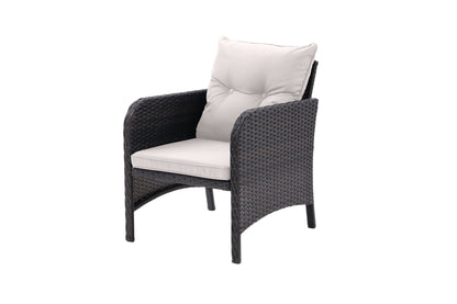 5 Piece Outdoor Patio Furniture Set,All Weather PE Rattan Conversation Chairs with Armrest and Removable Cushions,Ottomans and Storage Coffee Table for Poolside Garden Balcony Deck - 7DAY'S