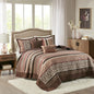 5 Piece Reversible Jacquard Bedspread Set Red King - 7DAY'S