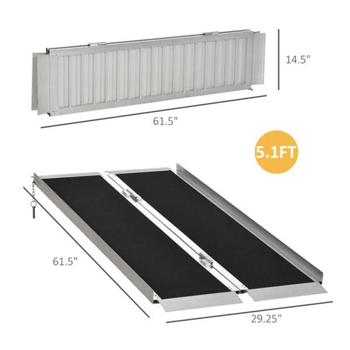 5' Steps Ramp,Portable Wheelchair Ramp,Carpeted Foldable Handicap Ramp - 7DAY'S
