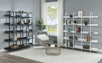 5 Tier Bookcase Home Office Open Bookshelf, Vintage Industrial Style Shelf with Metal Frame, MDF Board - 7DAY'S
