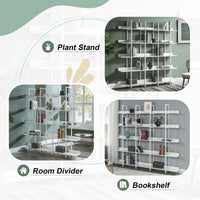 5 Tier Bookcase Home Office Open Bookshelf, Vintage Industrial Style Shelf with Metal Frame, MDF Board - 7DAY'S