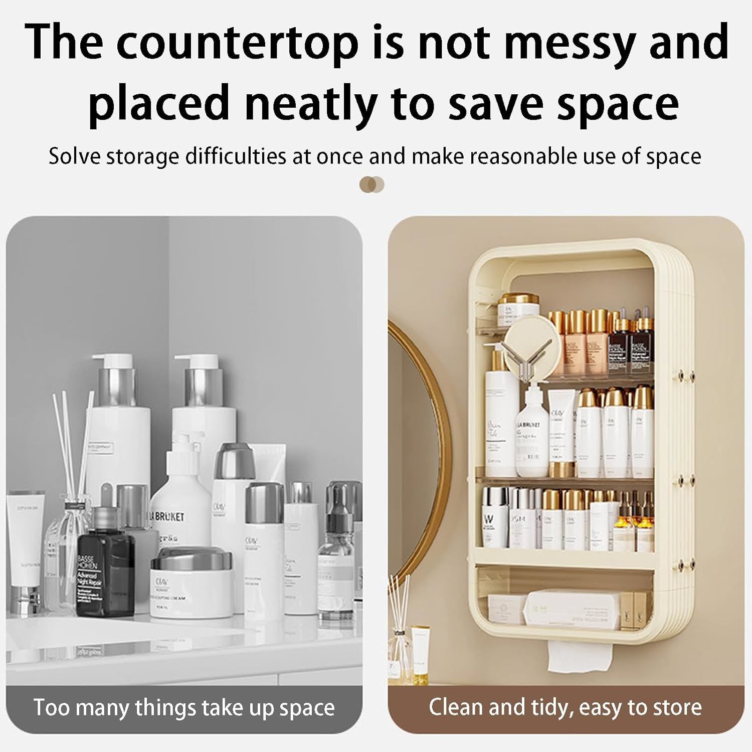 5 Tier Makeup Organizer for Vanity, High Capacity Bathroom Countertop Organizer, Perfume Organizer - 7DAY'S