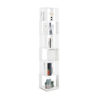 5 tier Rotating Bookshelf, Floor Rack Simple Bookcase with Acrylic plate Student Multi - Function Creative Bookshelf for Living Room with anti - toppling base - 7DAY'S