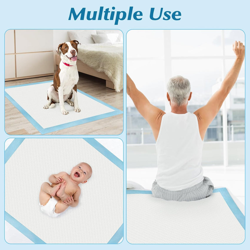50 Count 30” x 36” Super Absorbency Disposable Underpads, Leakproof Quick Drying, Baby Puppy & Adults Bed Pads Disposable Adults, Dog Pee Pads Extra Large, XXL Incontinence Pads - 7DAY'S