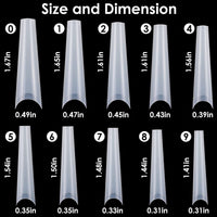 500Pcs False Nail Tips C Curve Half Cover French Nails Extra Long Fake Finger Nails For Nail Art Salons Home DIY 10 Sizes - 7DAY'S