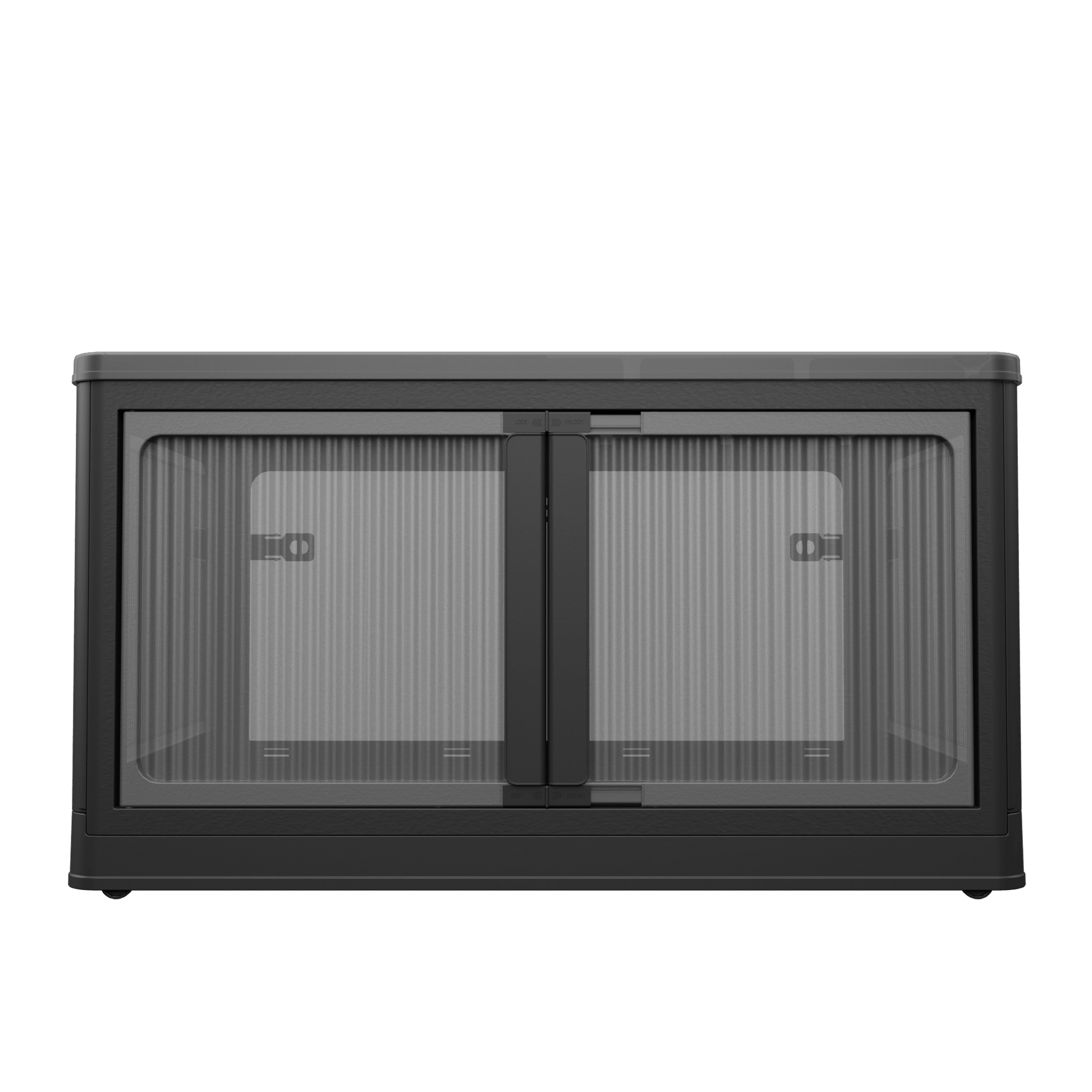 506QT 4 - Pack Transparent Stackable Storage Bins with 5 Doors to Open with Wheels, Folding Plastic Craft Containers Large Closet Organizers Box for Bedrooms Living Rooms Study Kids' Toys, Black - 7DAY'S
