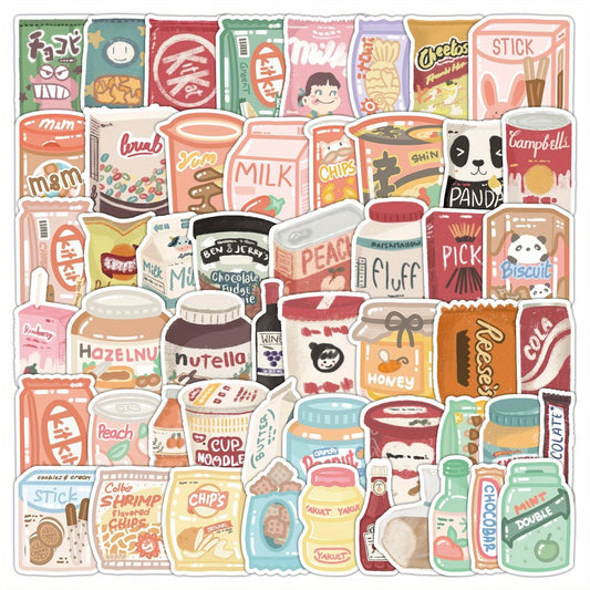 50pcs Delicious Snack Kawaii Stickers Roblox For Beautifying Table Notebook Piggy Bank Car Wallet Refrigerator Luggage Stickers Mobile Phone Laptop Marking Decoration DIY Toys - 7DAY'S
