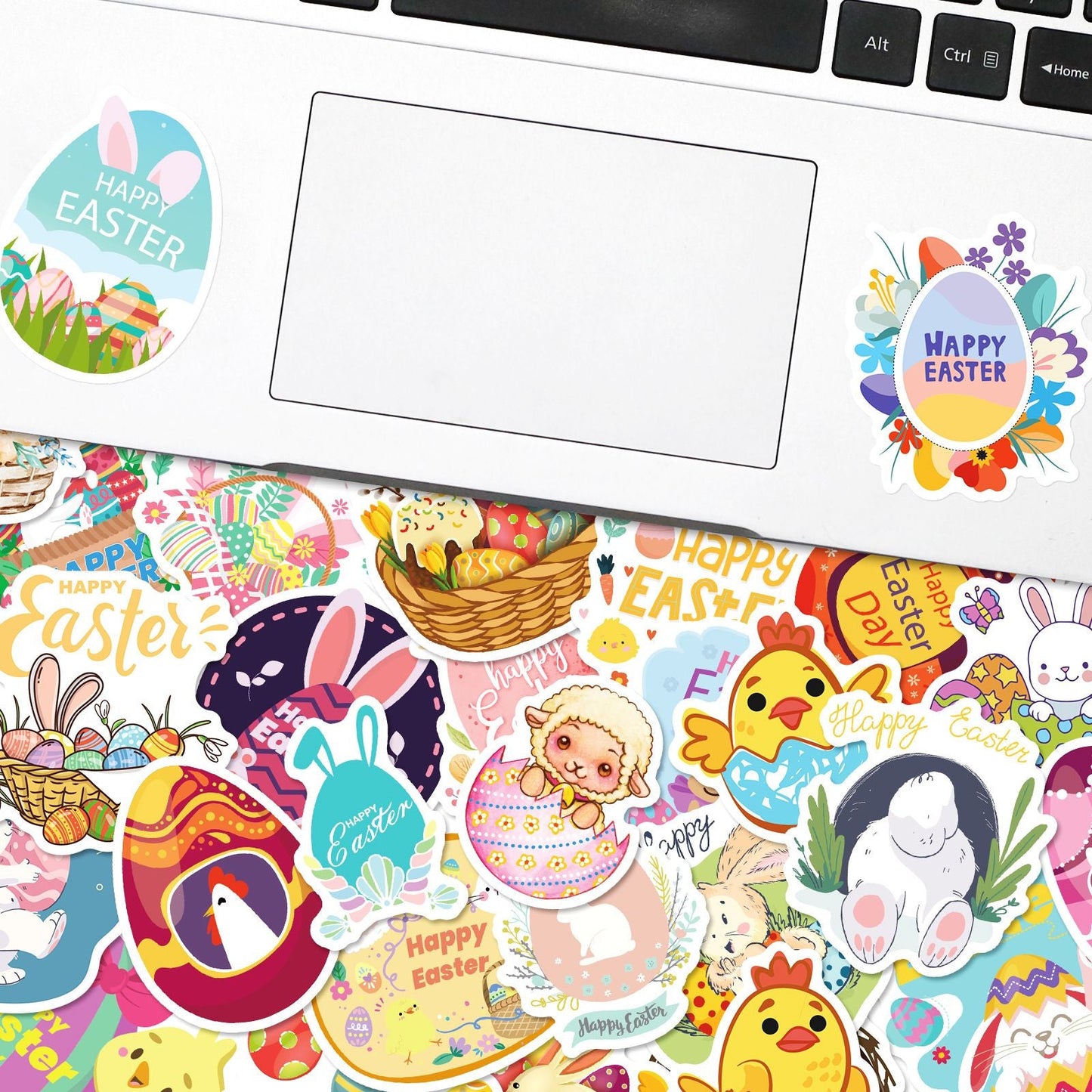 50pcs/roll Easter Day Bunny Rabbit Stickers Roll; Cute Happy Easter Stickers For Kids Children Card Scrapbooking; Easter Art Craft; Easter Gift; Party Favours Decorations; Easter Basket Stuffers - 7DAY'S