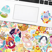 50pcs/roll Easter Day Bunny Rabbit Stickers Roll; Cute Happy Easter Stickers For Kids Children Card Scrapbooking; Easter Art Craft; Easter Gift; Party Favours Decorations; Easter Basket Stuffers - 7DAY'S