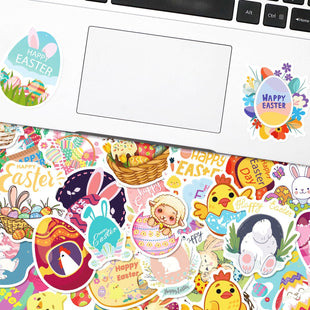50pcs/roll Easter Day Bunny Rabbit Stickers Roll; Cute Happy Easter Stickers For Kids Children Card Scrapbooking; Easter Art Craft; Easter Gift; Party Favours Decorations; Easter Basket Stuffers - 7DAY'S
