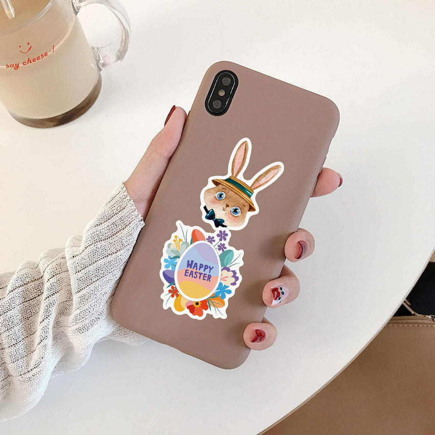 50pcs/roll Easter Day Bunny Rabbit Stickers Roll; Cute Happy Easter Stickers For Kids Children Card Scrapbooking; Easter Art Craft; Easter Gift; Party Favours Decorations; Easter Basket Stuffers - 7DAY'S