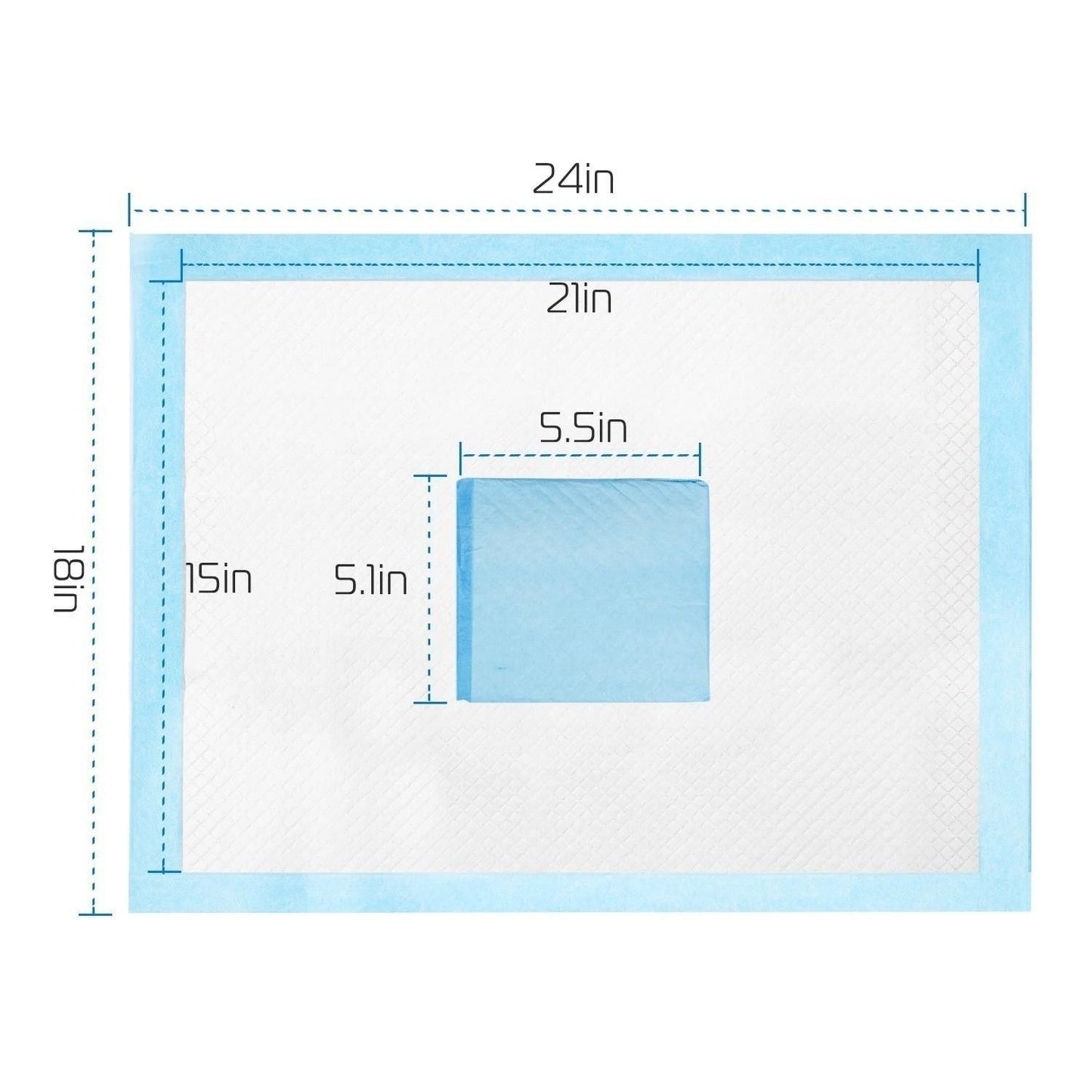 50Pcs/Set Dog Training Pads Puppy Pee Pads Cat Wee Mats 24x18In M - 7DAY'S